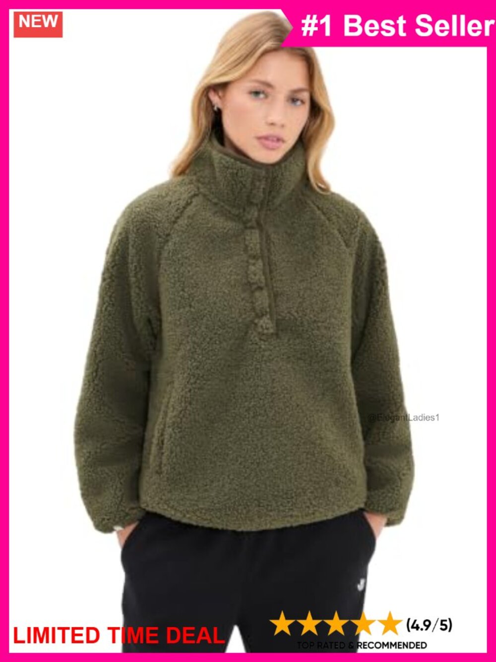 Mid-Weight Low-Stretch Fleece Pullover Mock Neck Zip Pockets Wash Cold
